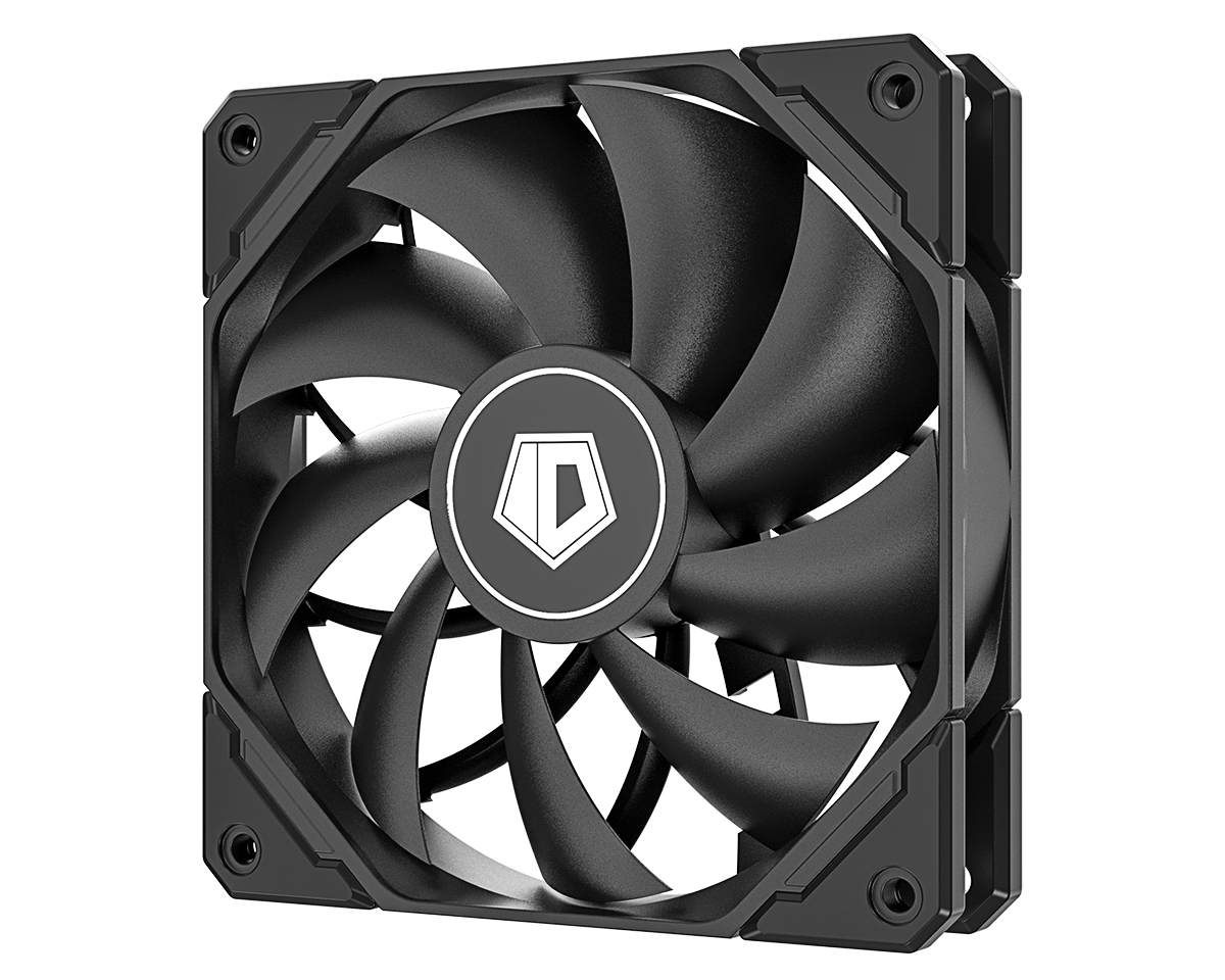 Вентилятор ID-COOLING TF-12025-PRO BLACK 120x120x25мм (60шт./кор, PWM, резиновые углы, черный, 500-1800об/мин)  BOX