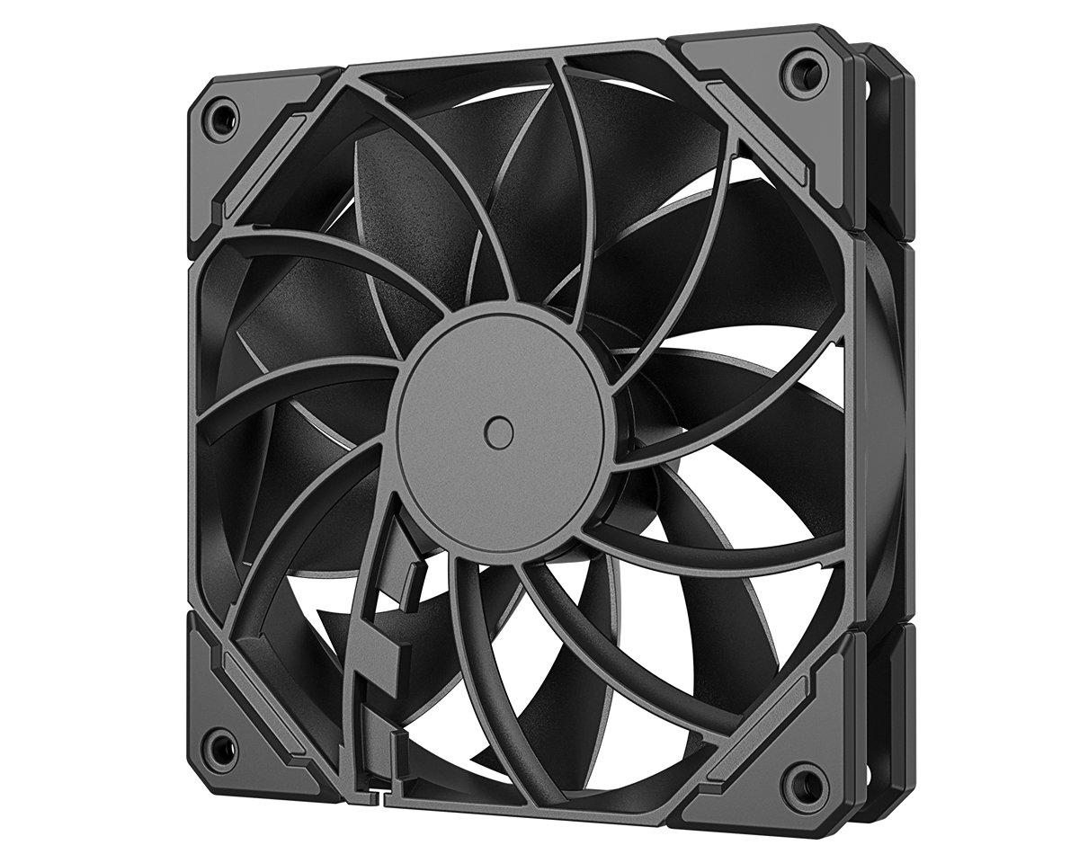 Вентилятор ID-COOLING TF-12025-PRO BLACK 120x120x25мм (60шт./кор, PWM, резиновые углы, черный, 500-1800об/мин)  BOX