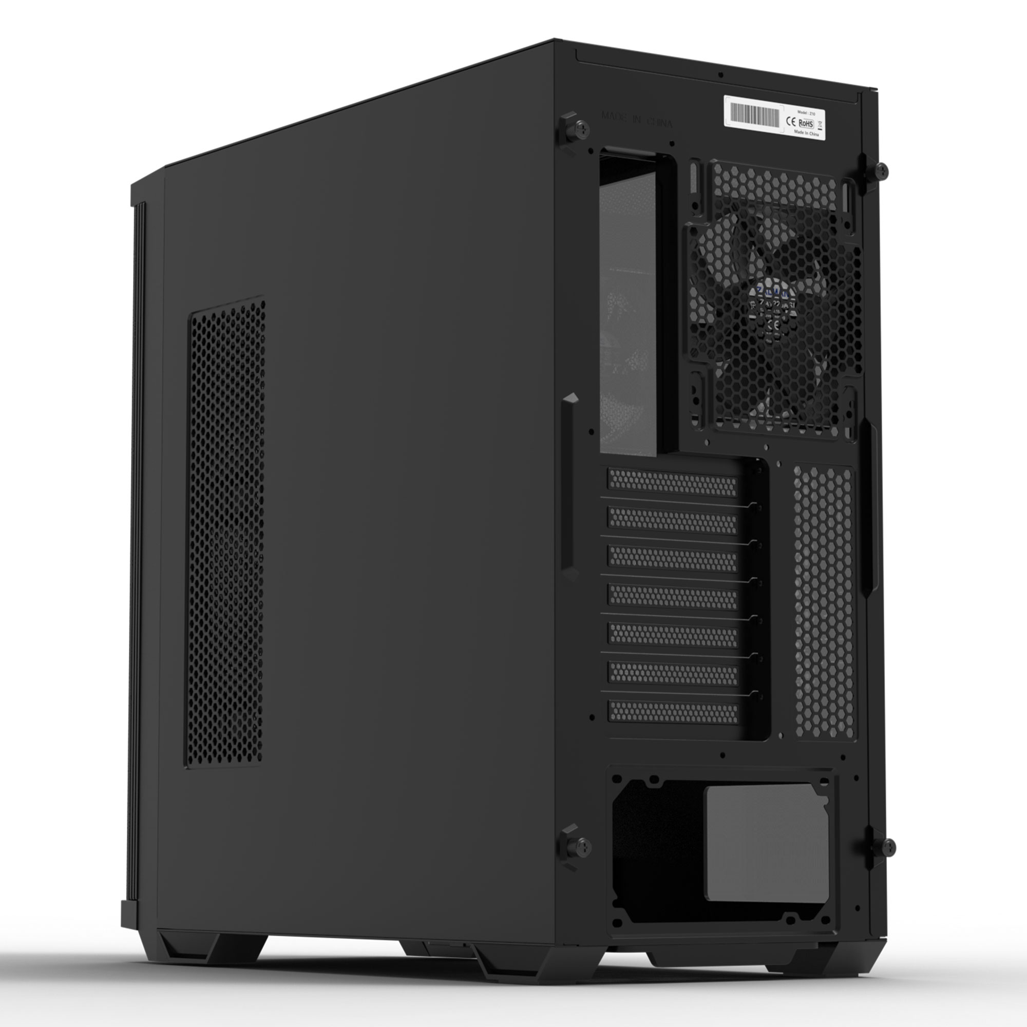 Корпус ZALMAN Z10, без БП, боковое окно (закаленное стекло), черный,  ATX