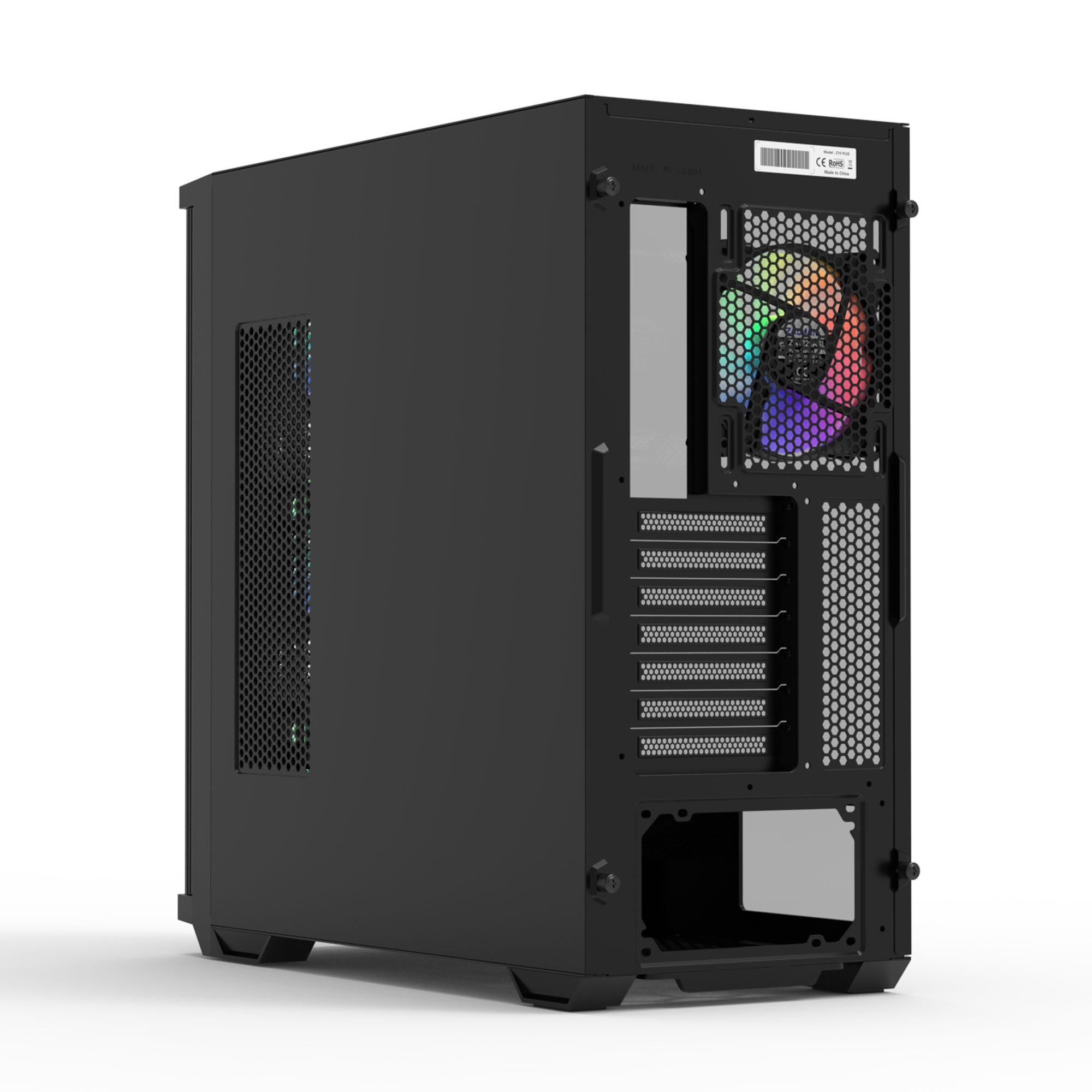 Корпус ZALMAN Z10 PLUS, без БП, боковое окно (закаленное стекло), черный,  ATX