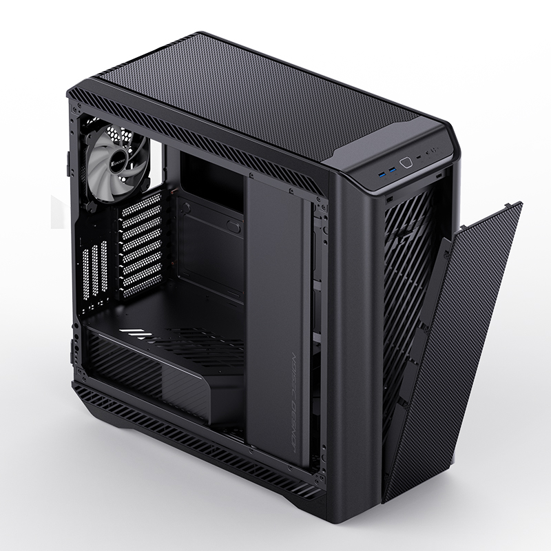 Корпус JONSBO D500 Black без БП, боковая панель из закаленного стекла, ARGB LED-strips, mini-ITX, micro-ATX, ATX, EATX, черный