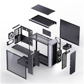 Корпус JONSBO D500 Silver без БП, боковая панель из закаленного стекла, ARGB LED-strips, mini-ITX, micro-ATX, ATX, EATX, серебрянный