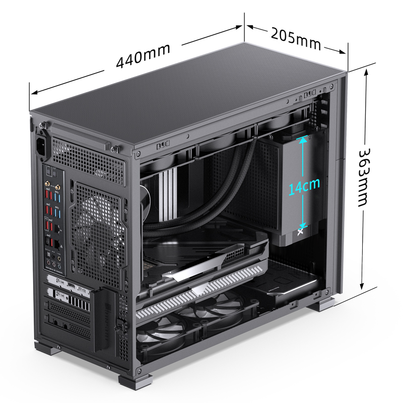 Корпус JONSBO D31 MESH Black без БП, боковая панель из закаленного стекла, mini-ITX, micro-ATX, черный