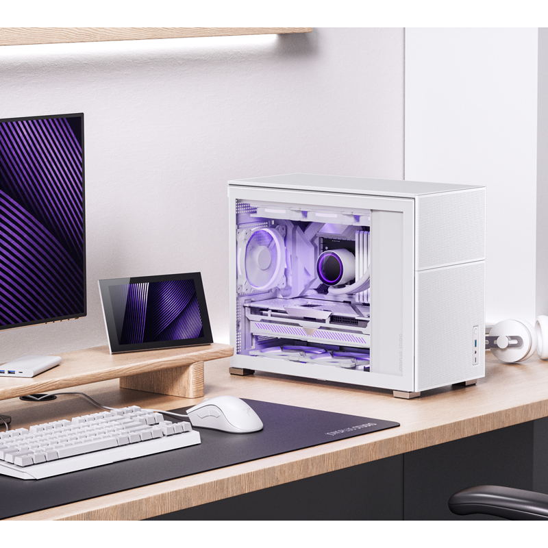 Корпус JONSBO D31 MESH White без БП, боковая панель из закаленного стекла, mini-ITX, micro-ATX, белый