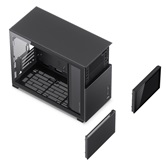 Корпус JONSBO D31 MESH SC Black без БП, боковая панель из закаленного стекла, 8” Color TFT-LCD screen, mini-ITX, micro-ATX, черный