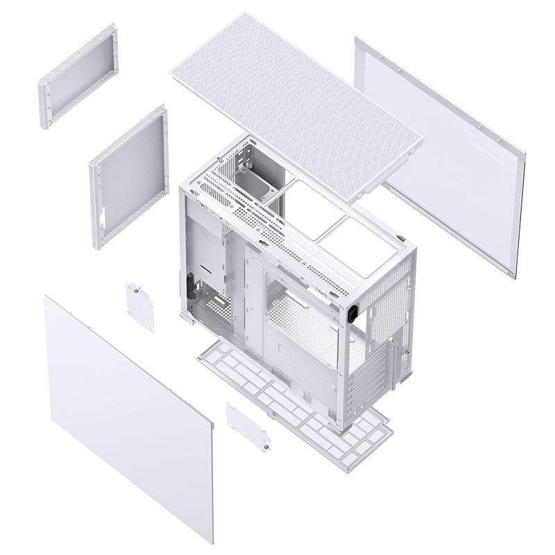 Корпус JONSBO D41 STD White без БП, боковая панель из закаленного стекла, mini-ITX, micro-ATX, ATX, белый