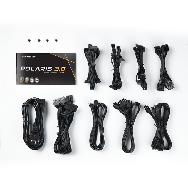 Блок питания Chieftec Polaris 3.0 PPS-850FC-A3 (ATX 3.0, 850W, 80 PLUS GOLD, Active PFC, 135mm fan, Full Cable Management, Gen5 PCIe) Retail