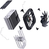 Кулер JONSBO PISA A4 Grey LGA1700/1200/115X/AM5/AM4 (12шт/кор, TDP 250W, PWM, 120mm Black Fan, 4 тепловых трубок, 4-pin) Retail