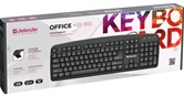 Клавиатура проводная  Defender Office HB-910 RU USB (Черный) 104кн.