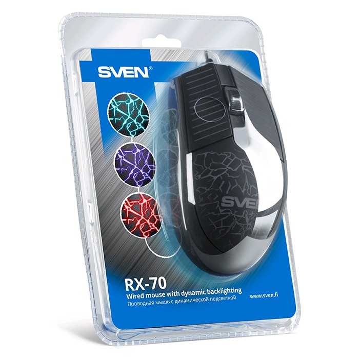 Мышь SVEN RX-70 / USB / WIRED / OPTICAL / BLACK