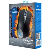 Мышь игровая SVEN RX-G970 / USB / WIRED / 600-4000DPI/ RGB подсветка/ кнопки 6+1/ OPTICAL / BLACK