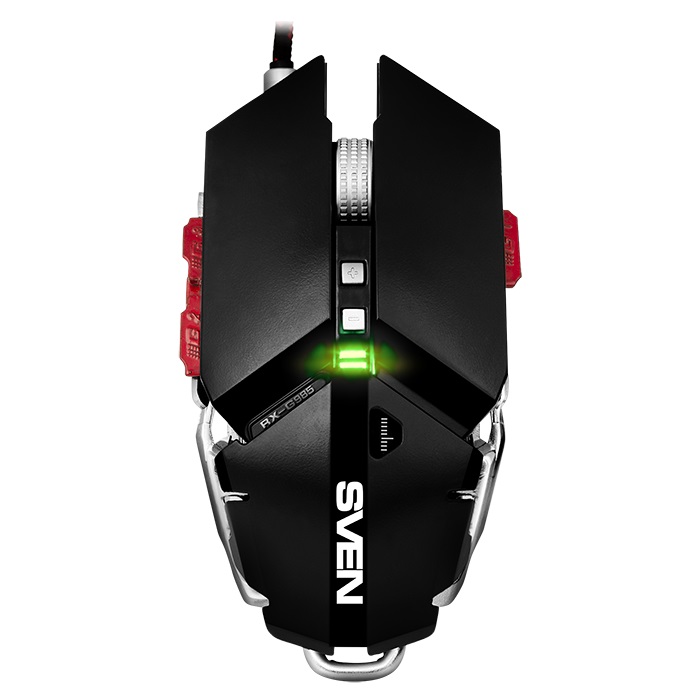 Мышь игровая SVEN RX-G985 / USB / WIRED / 250-4000DPI/ RGB подсветка/ кнопки 9+1/ OPTICAL / BLACK