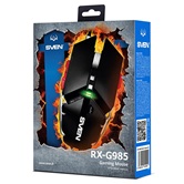 Мышь игровая SVEN RX-G985 / USB / WIRED / 250-4000DPI/ RGB подсветка/ кнопки 9+1/ OPTICAL / BLACK