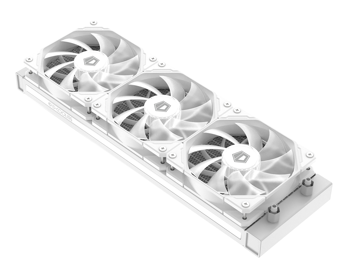 Комплект водяного охлаждения ID-COOLING DASHFLOW 360 BASIC WHITE LGA20XX/1700/1200/115X/AM5/AM4 (4шт/кор,TDP 260W, cнежно-белый, PWM, Помпа с White LED подств., TRIPLE White LED FAN 120mm) RET