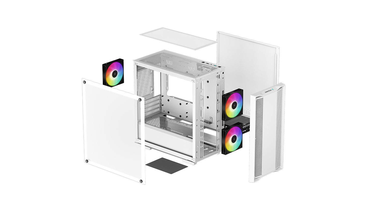 Корпус Deepcool CC360 WH ARGB без БП, боковое окно (закаленное стекло), белый, mATX