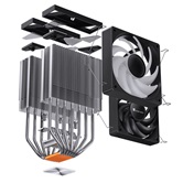 Кулер JONSBO CR-3000 ARGB LGA20XX/1700/1200/115X/AM5/AM4 (12шт/кор, TDP 260W, PWM, 2 x 120mm Black Fan, 7 тепловых трубок, медная база, 4-pin) Retail