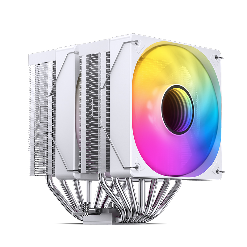 Кулер JONSBO CR-3000 ARGB White LGA20XX/1700/1200/115X/AM5/AM4 (12шт/кор, TDP 260W, PWM, 2 x 120mm Black Fan, 7 тепловых трубок, медная база, белый, 4-pin) Retail