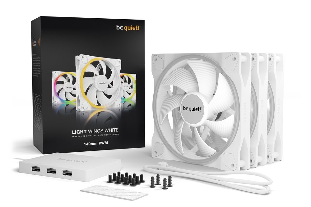 Комплект вентиляторов (3 шт.) be quiet! Light Wings White 140mm PWM Triple Pack / BL102