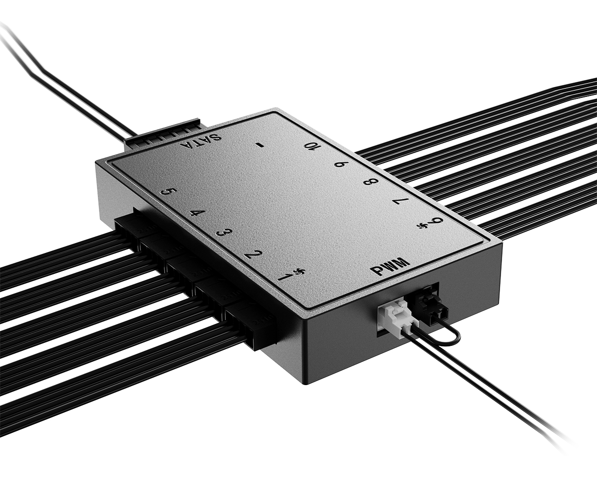 Разветвитель питания ID-COOLING FH-10 PWM (60шт/кор, PWM, 10pcs of Ports for PWM Fan) Retail