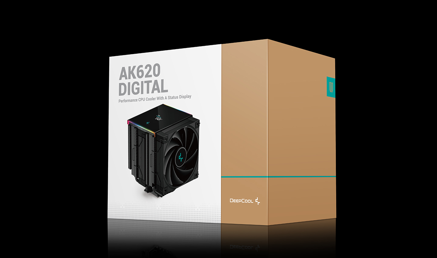 Кулер DEEPCOOL AK620 DIGITAL LGA20XX/1700/1200/115X/AM5/AM4 (8шт/кор, TDP 260W, PWM, DUAL Fan 120mm, 6 тепл. трубок, ARGB, черный) RET