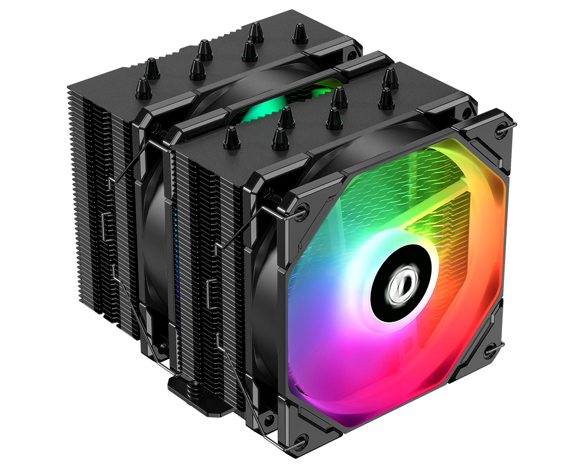 Кулер ID-COOLING SE-207-XT ARGB LGA20XX/1700/1200/115X/AM5/AM4 (8шт/кор, TDP 280W, PWM, черный, 7 тепл.трубок + медная база, 2 x FAN 120mm,  Addressable RGB LED) RET