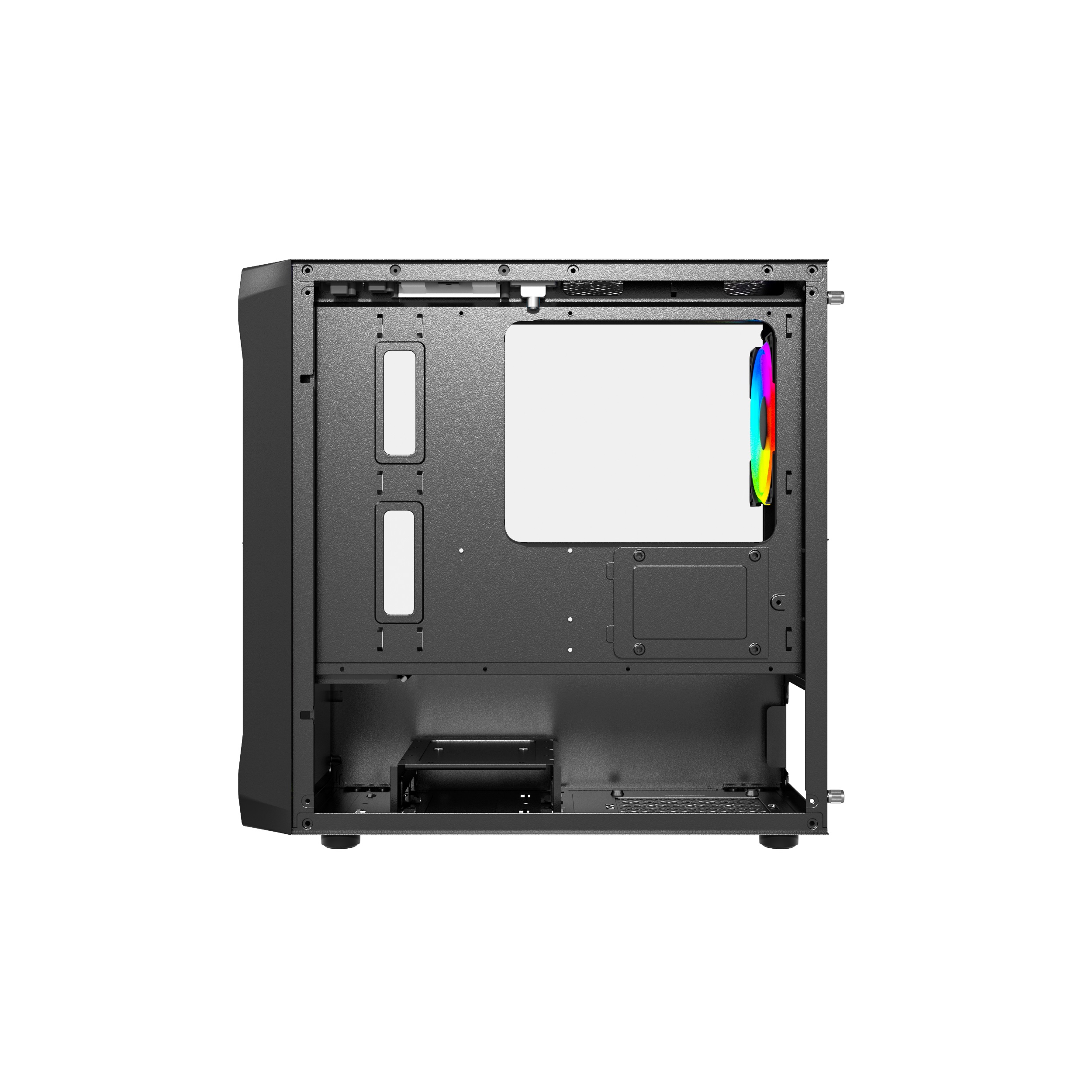 Корпус Powercase Mistral Micro A3B ARGB, Tempered Glass, 2x 140mm ARGB PWM+1x 120mm ARGB PWM, чёрный, mATX  (CMMAB-A3)