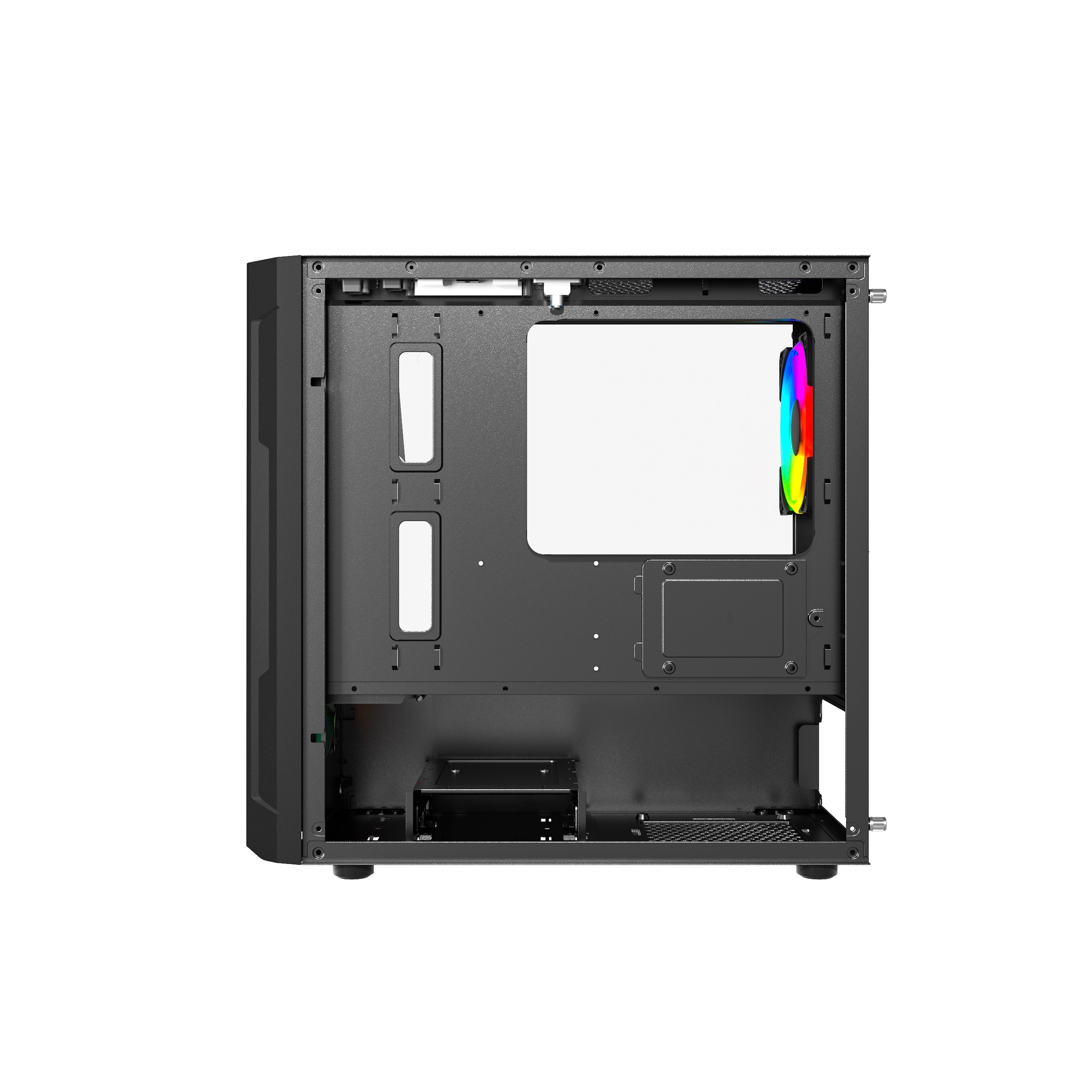 Корпус Powercase Mistral Micro D3B ARGB, Tempered Glass, 2x 140mm ARGB PWM+1x 120mm ARGB PWM, чёрный, mATX  (CMMDB-A3)