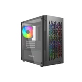 Корпус Powercase Mistral Micro D3B ARGB, Tempered Glass, 2x 140mm ARGB PWM+1x 120mm ARGB PWM, чёрный, mATX  (CMMDB-A3)