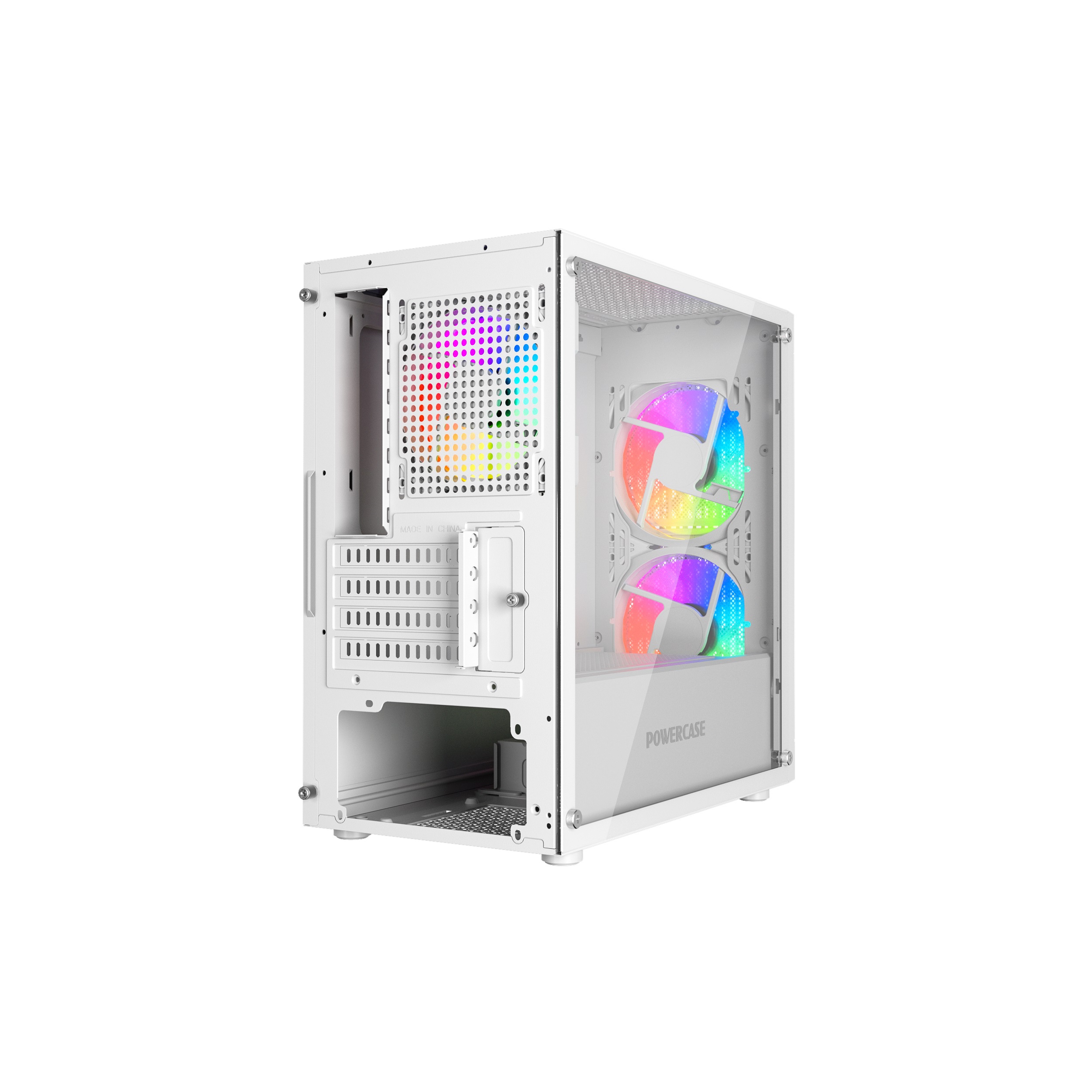 Корпус Powercase Mistral Micro D3W ARGB, Tempered Glass, 2x 140mm ARGB PWM+1x 120mm ARGB PWM, белый, mATX  (CMMDW-A3)