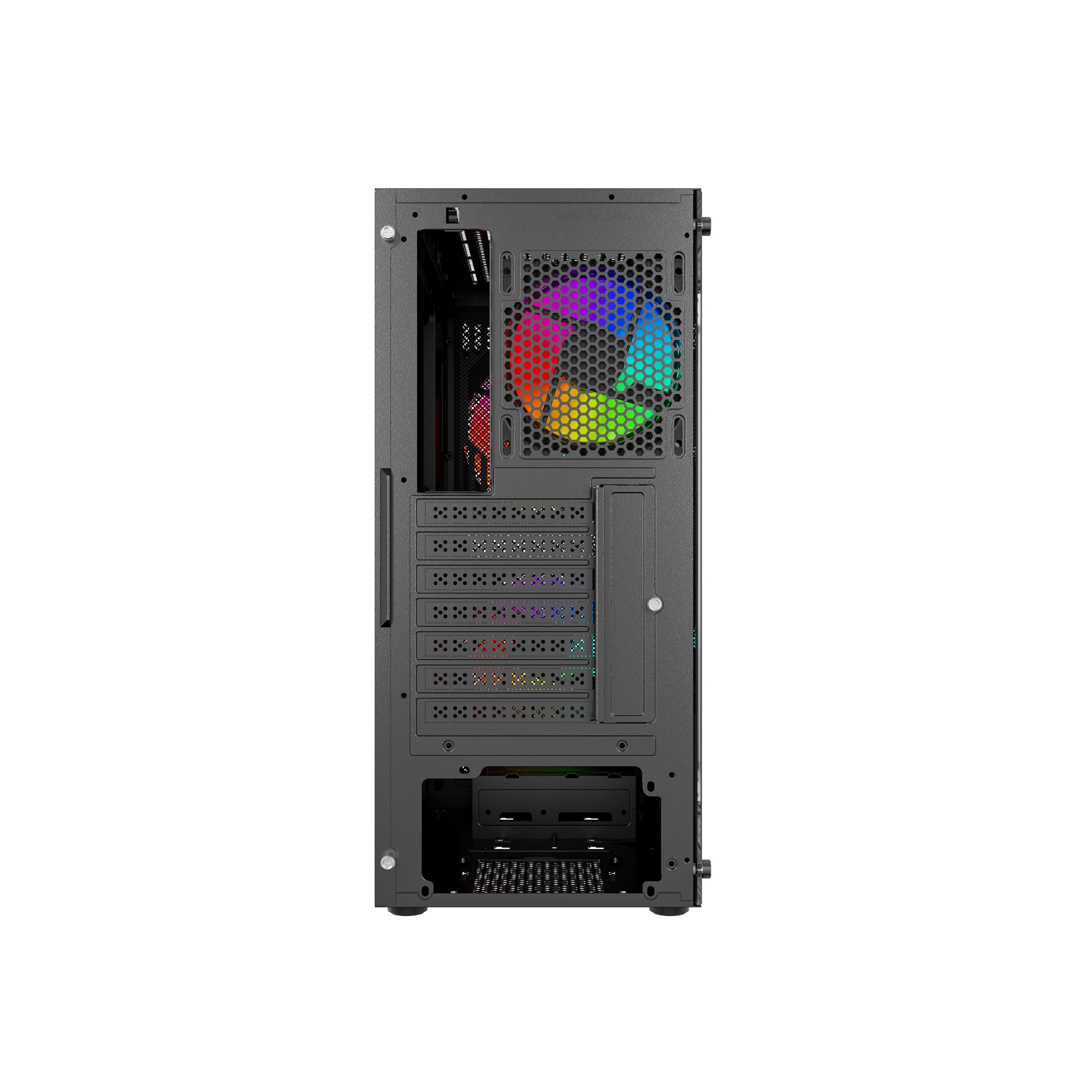 Корпус Powercase Mistral Edge SE, Tempered Glass, 2x 140mm ARGB PWM+1х 120mm ARGB PWM, чёрный, ATX  (CMSEB-A3)