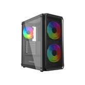 Корпус Powercase Mistral Edge SE, Tempered Glass, 2x 140mm ARGB PWM+1х 120mm ARGB PWM, чёрный, ATX  (CMSEB-A3)