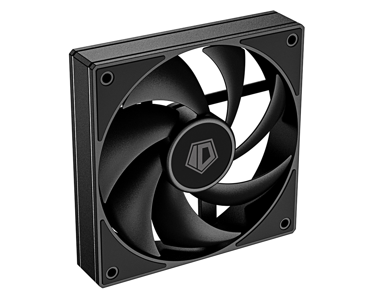 Вентилятор ID-COOLING AF-125-K 120x120x25мм (60шт./кор, PWM, резиновые углы, черный, 500-2000об/мин)  BOX