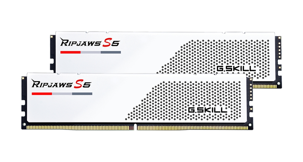 Модуль памяти DDR5 G.SKILL RIPJAWS S5 32GB (2x16GB) 6000MHz CL30 (30-40-40-96) 1.35V / F5-6000J3040F16GX2-RS5W / White