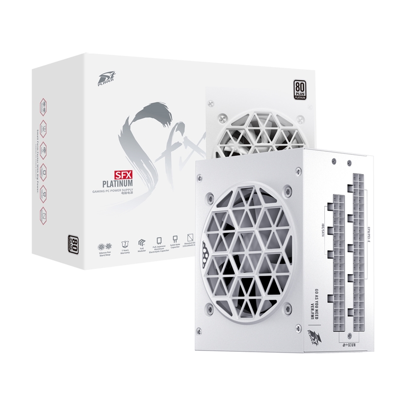 Блок питания 1STPLAYER SFX 750W Platinum White / SFX, APFC, 80 PLUS Platinum, LLC+DC-DC, 80mm fan, full modular / PS-750SFX-WH