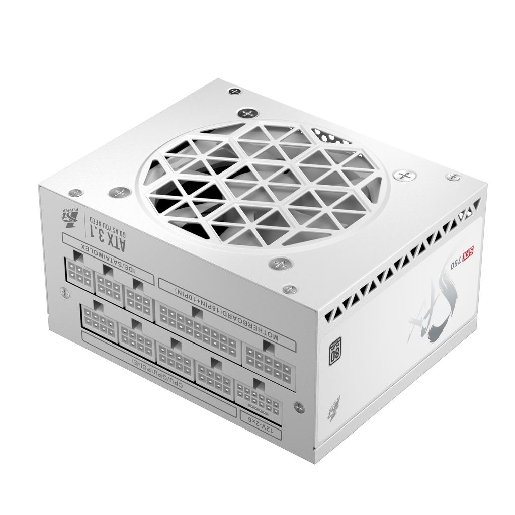 Блок питания 1STPLAYER SFX 750W PLATINUM White / SFX, APFC, 80 PLUS Platinum, LLC+DC-DC, full Japan solid-state caps, 80mm fan, full modular / PS-750SFX-WH