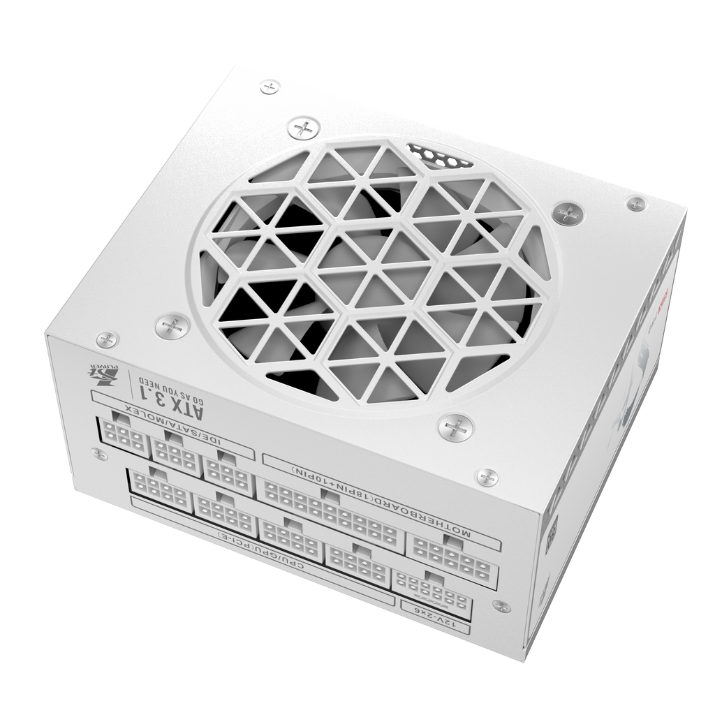 Блок питания 1STPLAYER SFX 750W PLATINUM White / SFX, APFC, 80 PLUS Platinum, LLC+DC-DC, full Japan solid-state caps, 80mm fan, full modular / PS-750SFX-WH
