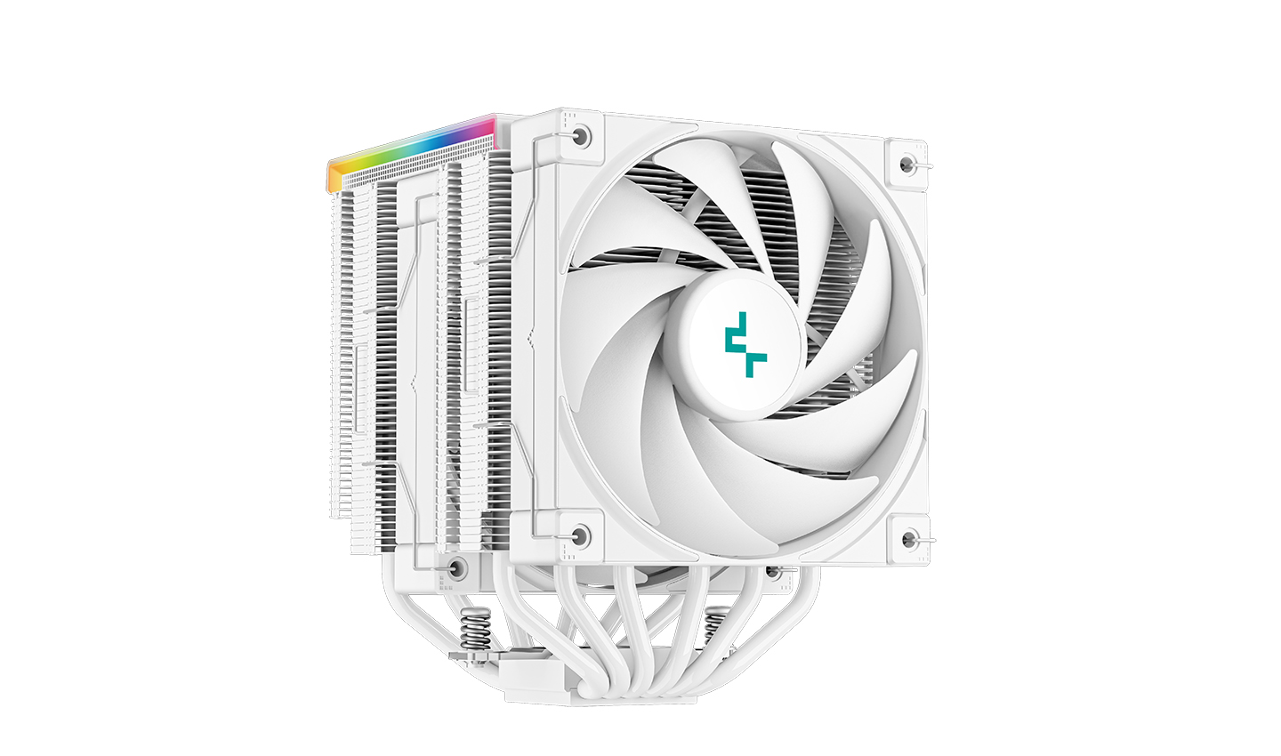 Кулер DEEPCOOL AK620 DIGITAL WH LGA20XX/1700/1200/115X/AM5/AM4 (8шт/кор, TDP 260W, PWM, DUAL Fan 120mm, 6 тепл. трубок, ARGB, белый) RET