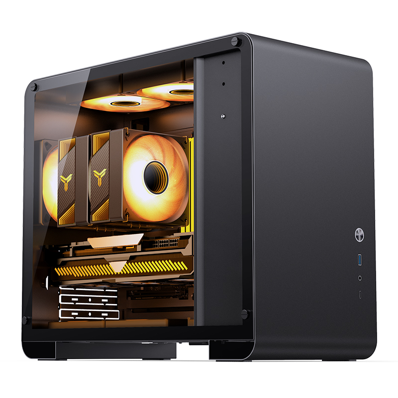 Корпус JONSBO U4 Mini Black без БП, боковая панель из закаленного стекла, mini-ITX, micro-ATX, черный