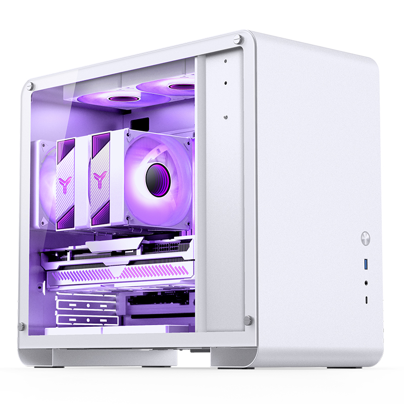 Корпус JONSBO U4 Mini White без БП, боковая панель из закаленного стекла, mini-ITX, micro-ATX, белый