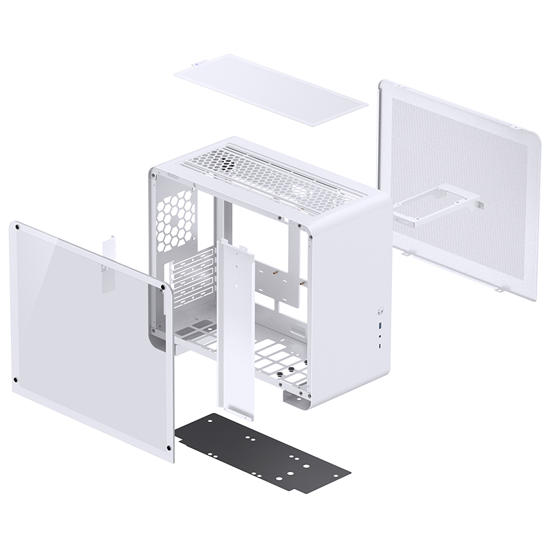 Корпус JONSBO U4 Mini White без БП, боковая панель из закаленного стекла, mini-ITX, micro-ATX, белый