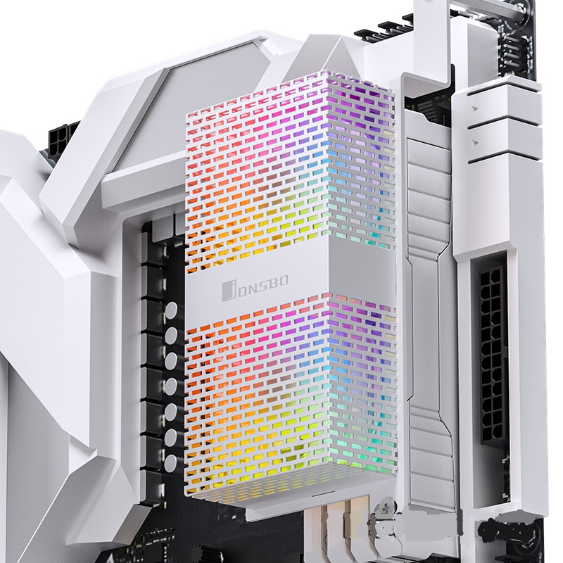 Радиатор для оперативной памяти JONSBO NF-1 ARGB White (2x50mm ARGB FAN, черный, 4-pin, 3-pin 5V, белый)