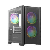 Корпус Powercase Alisio Micro Z3B ARGB, Tempered Glass, 3x 120mm ARGB fan, чёрный, mATX  (CAMZB-A3)