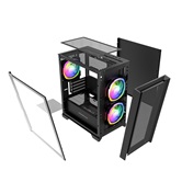 Корпус Powercase Alisio Micro Z3B ARGB, Tempered Glass, 3x 120mm ARGB fan, чёрный, mATX  (CAMZB-A3)