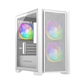 Корпус Powercase Alisio Micro Z3W ARGB, Tempered Glass, 3x 120mm ARGB fan, белый, mATX  (CAMZW-A3)