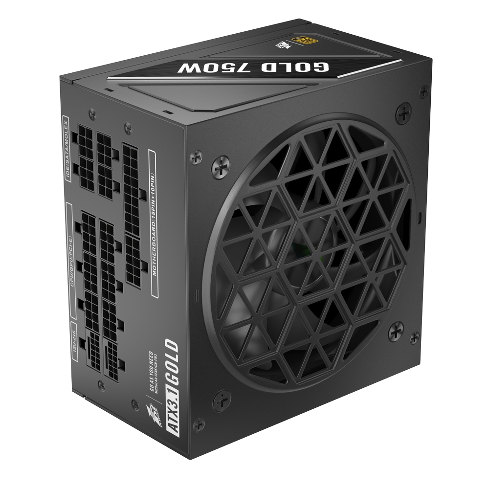 Блок питания 1STPLAYER NGDP Gold 750W / ATX 3.0, APFC, 80 PLUS Gold, LLC+DC-DC, 120mm fan, full modular / HA-750BA4