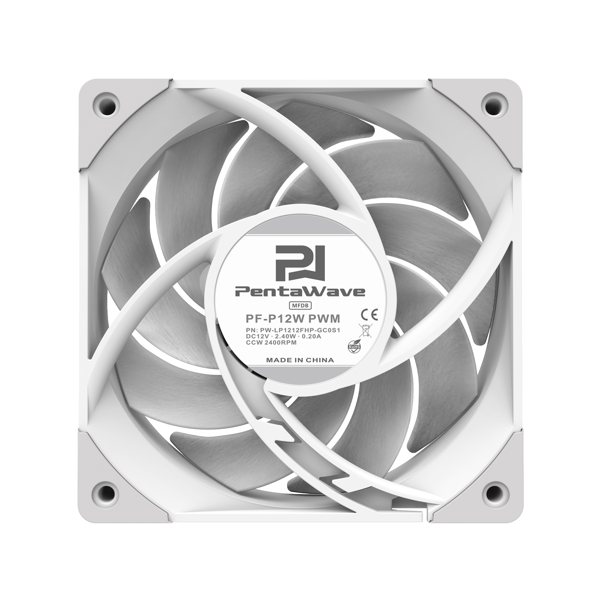 Вентилятор PentaWave PF-P12W PWM / 120mm 4 pin MFDB 600-2400rpm 71,3CFM 32.5dBA / White