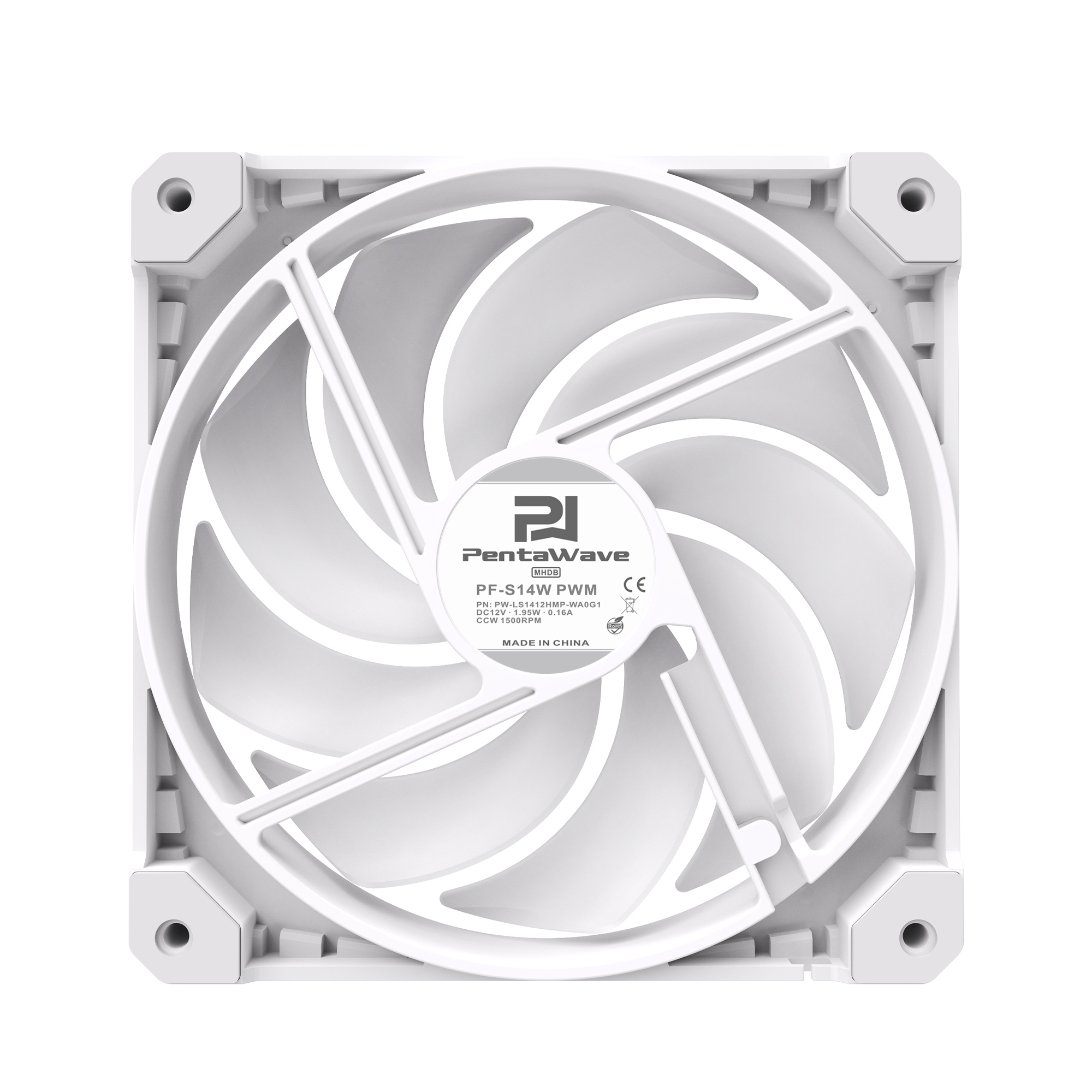 Вентилятор PentaWave PF-S14W PWM / 140mm 4 pin MHDB 600-1500rpm 85,2CFM 29.4dBA / White