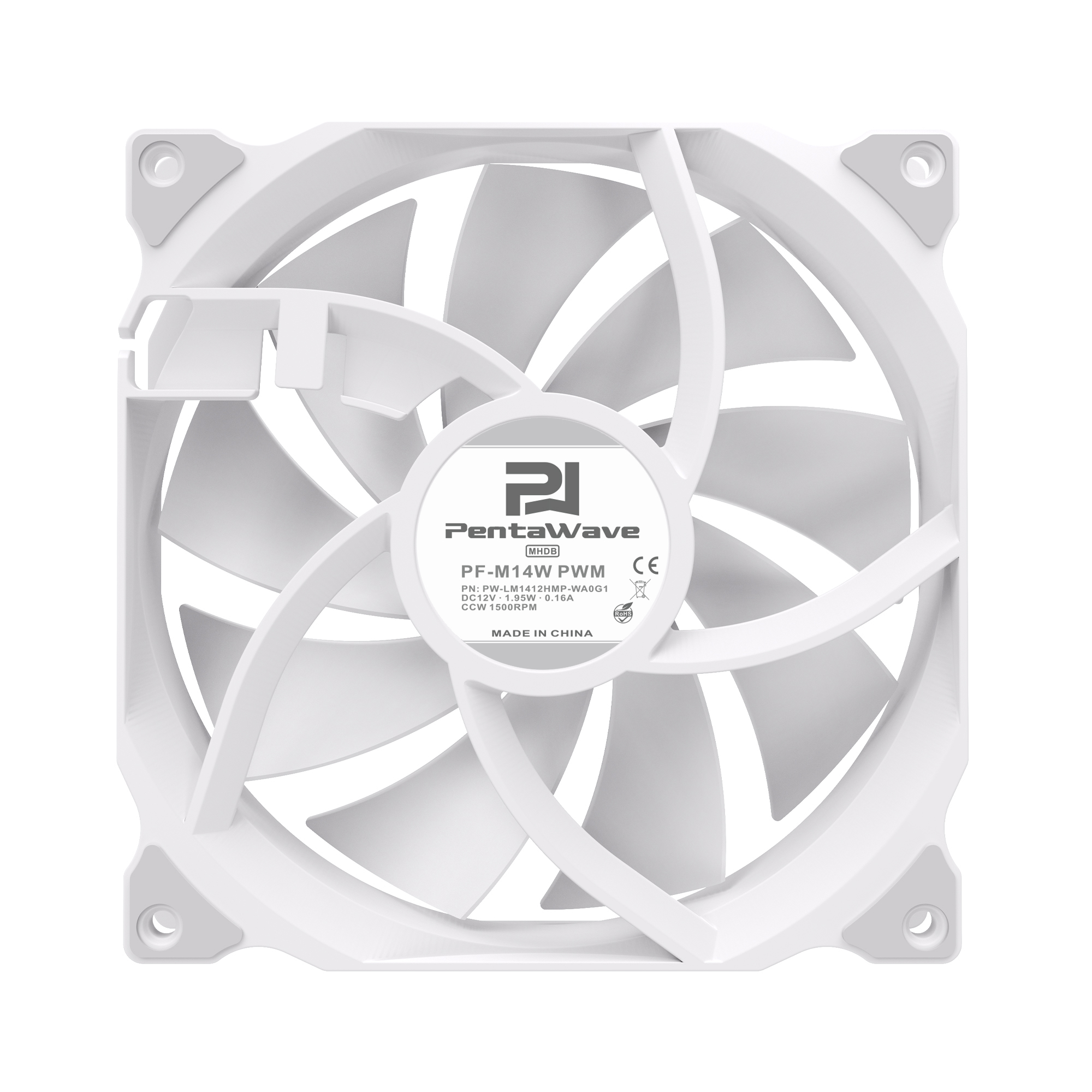 Вентилятор PentaWave PF-M14W PWM / 140mm 4 pin MHDB 600-1500rpm 94,2CFM 30.1dBA / White