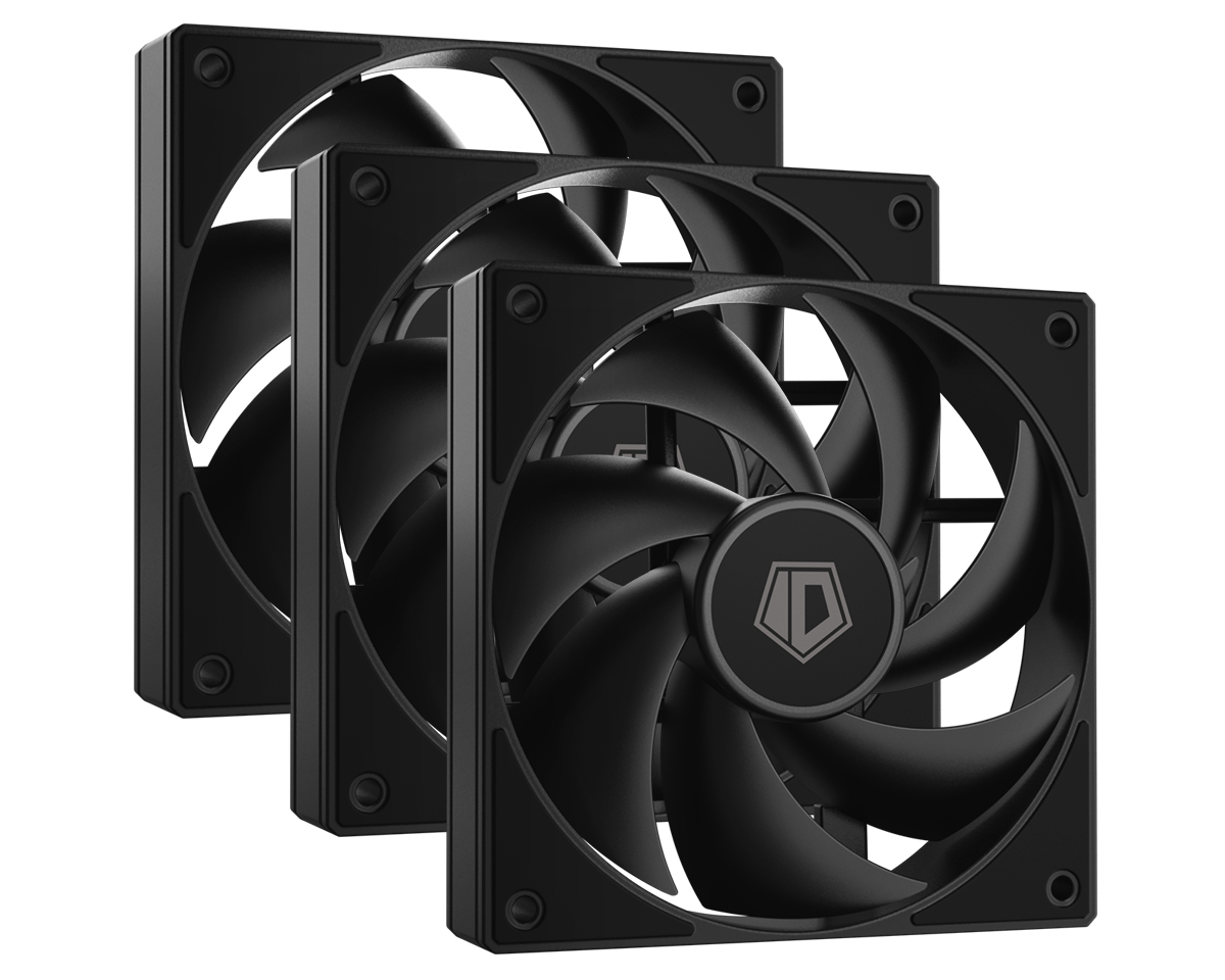 Вентилятор ID-COOLING AF-125-K TRIO (3 in 1) 120x120x25мм (20шт./кор, PWM, резиновые углы, черный, 500-2000об/мин)  BOX