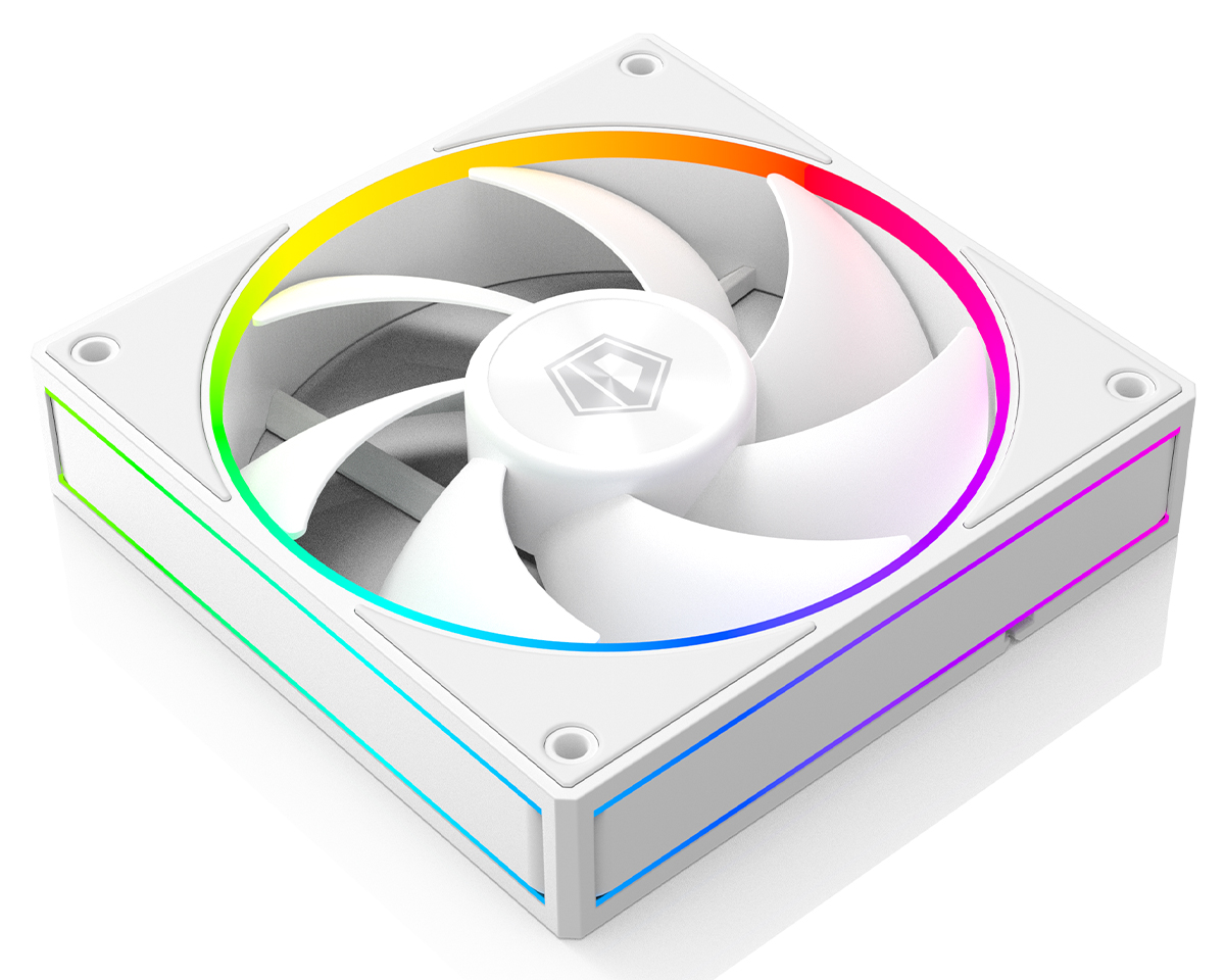 Вентилятор ID-COOLING AF-127-ARGB-W 120x120x27мм (60шт./кор, PWM, резиновые углы, белый, 500-2000об/мин)  BOX